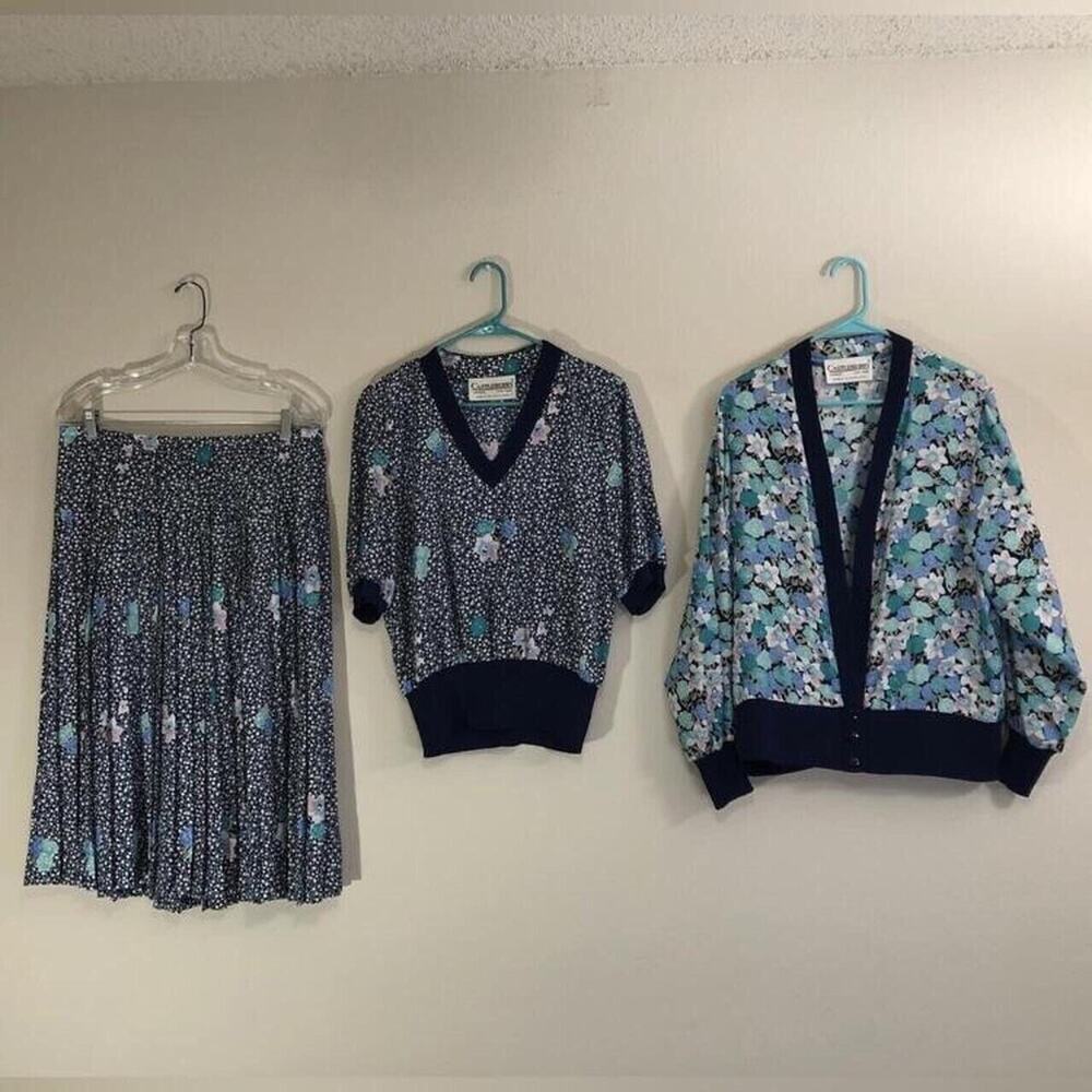 VTG Castleberry London New York 3 Piece Coord Set Approx Size L See Measurements